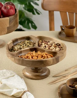 شکلات خوری چوبی پایه دار گرد اماهوم(چوب گردو) Sequoia stand