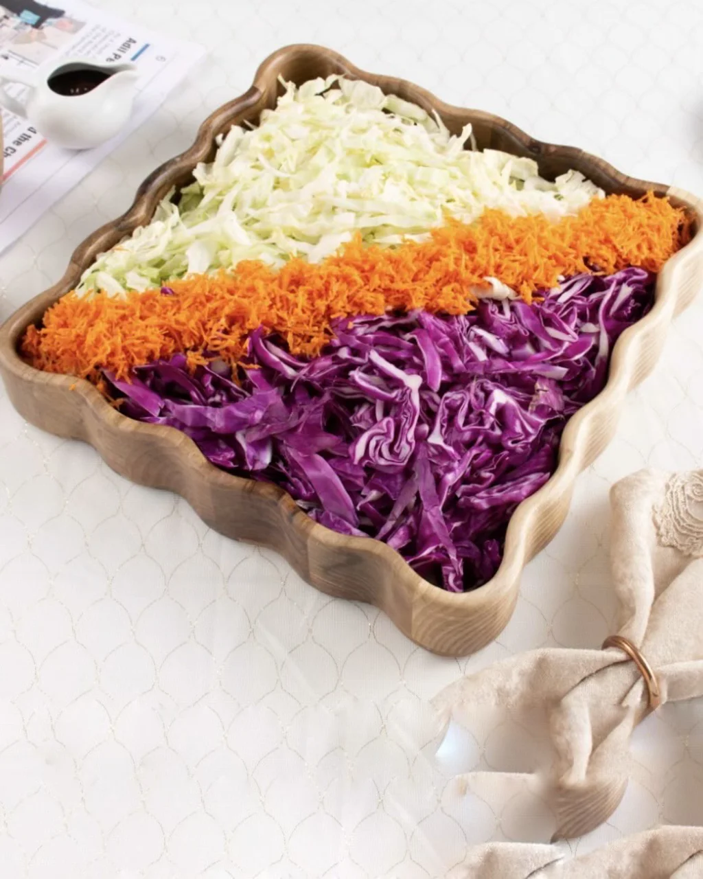 ظرف تارت چوبی مدل مربع اماهوم (چوب گردو) Tart/Square