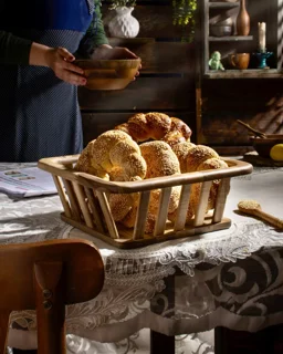 سبد چوبی مدل مربع اماهوم (چوب گردو) Square/Basket