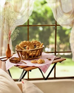 سبد چوبی مدل بیضی اماهوم (چوب گردو) 35/Ovel Basket