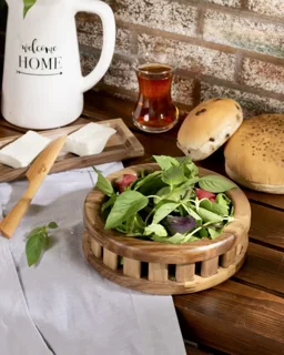 سبد جوبی مخصوص سبزی مدل گرد اماهوم (چوب گردو) Greens Round