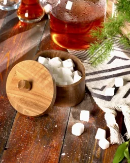 قندان چوبی مدل بیضی اماهوم (چوب گردو) Sugar-Pot
