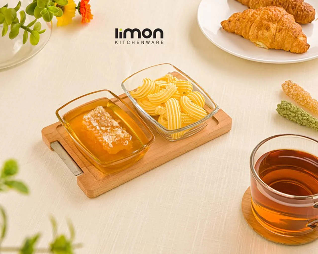 اردورخوری مستطیل پایه چوبی 2عددی کوچک کد 2246