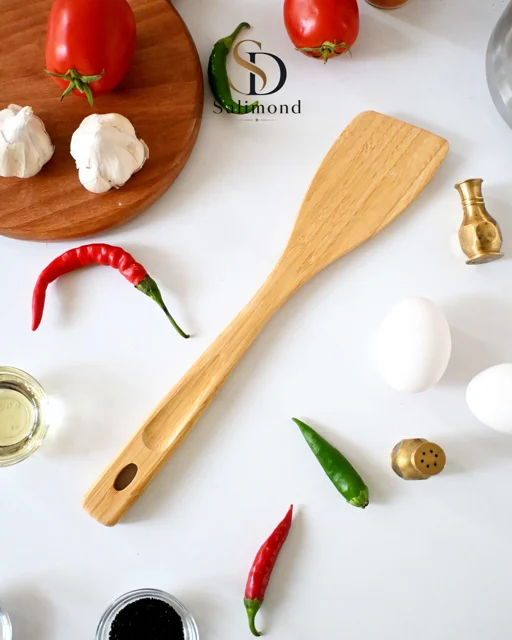 کفگیر آشپزی زاویه دار چوب بامبو Mavro-33