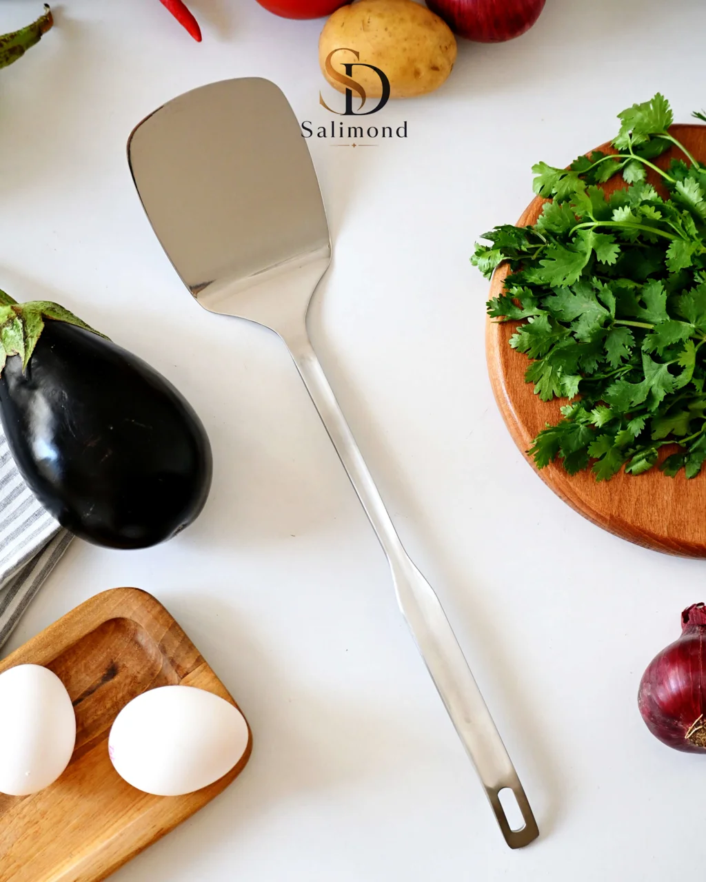 کفگیر تخت آشپزی تمام استیل Raveno