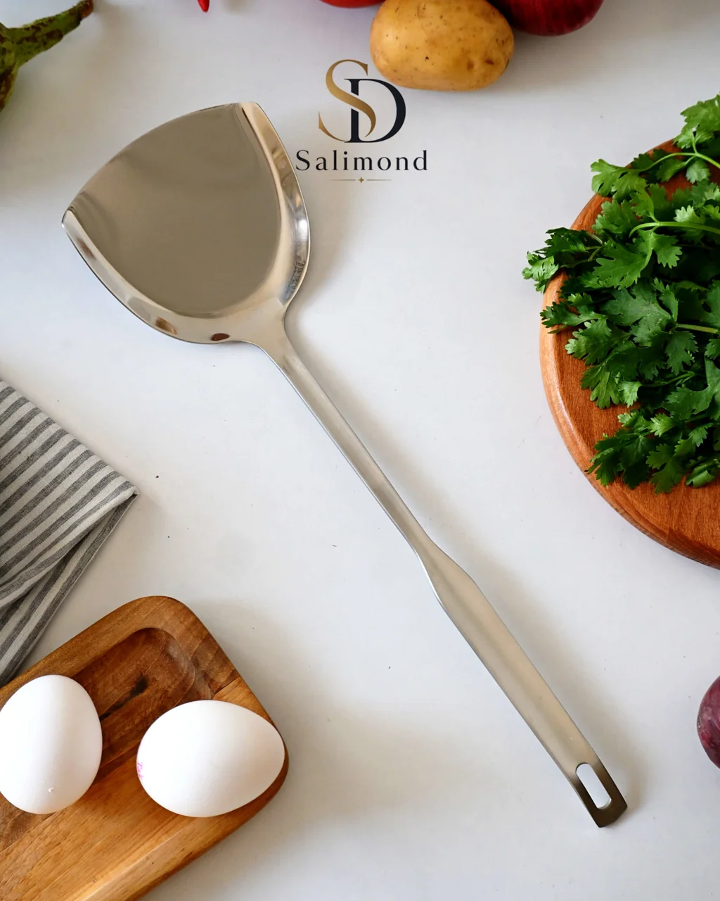 کفگیر تخت لبه دار تمام استیل Dorvex