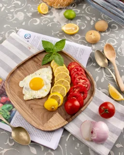 بشقاب پلوخوری چوبی مدل فنیس قطر 26cm اماهوم (چوب گردو) Fenice-P26