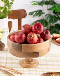 ظرف آجیل پایه دار مدل گرد قطر 21cm اماهوم (چوب گردو) Nut/Rondel-PB21