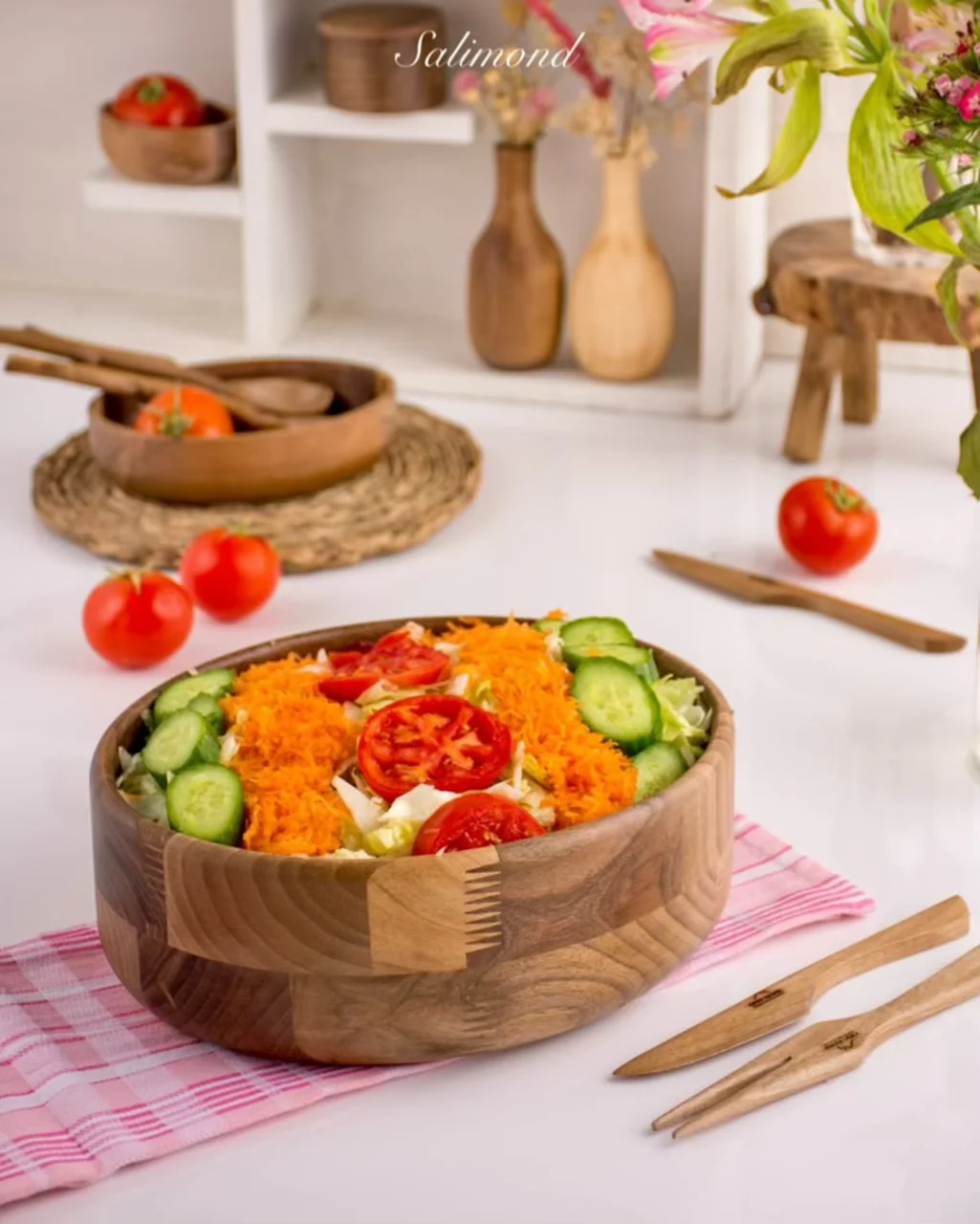 کاسه چوبی مدل بیضی قطر 25cm اماهوم (چوب گردو) Ovel-B25