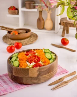 کاسه چوبی مدل بیضی قطر 25cm اماهوم (چوب گردو) Ovel-B25